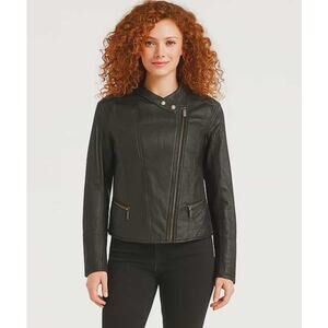 ATMOSPHERE Women's Faux Leather Jacket XL Black Polyester